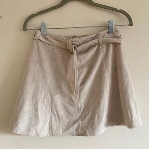F21 Suede Belted Miniskirt